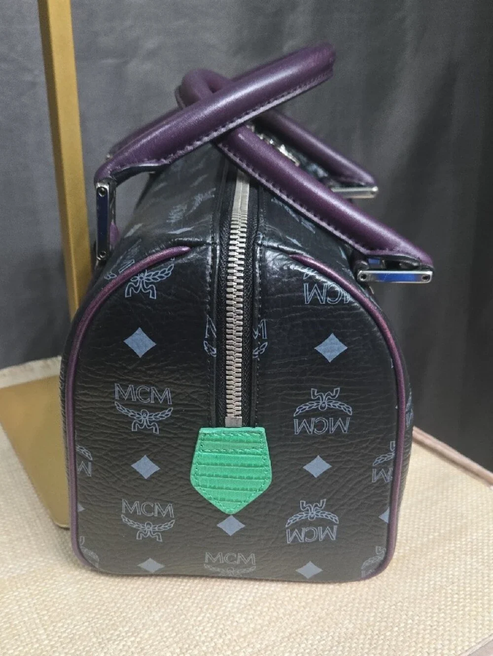MCM Princess Lion Boston Bag